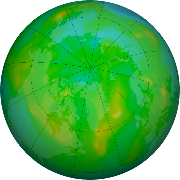 Arctic ozone map for 16 July 2006